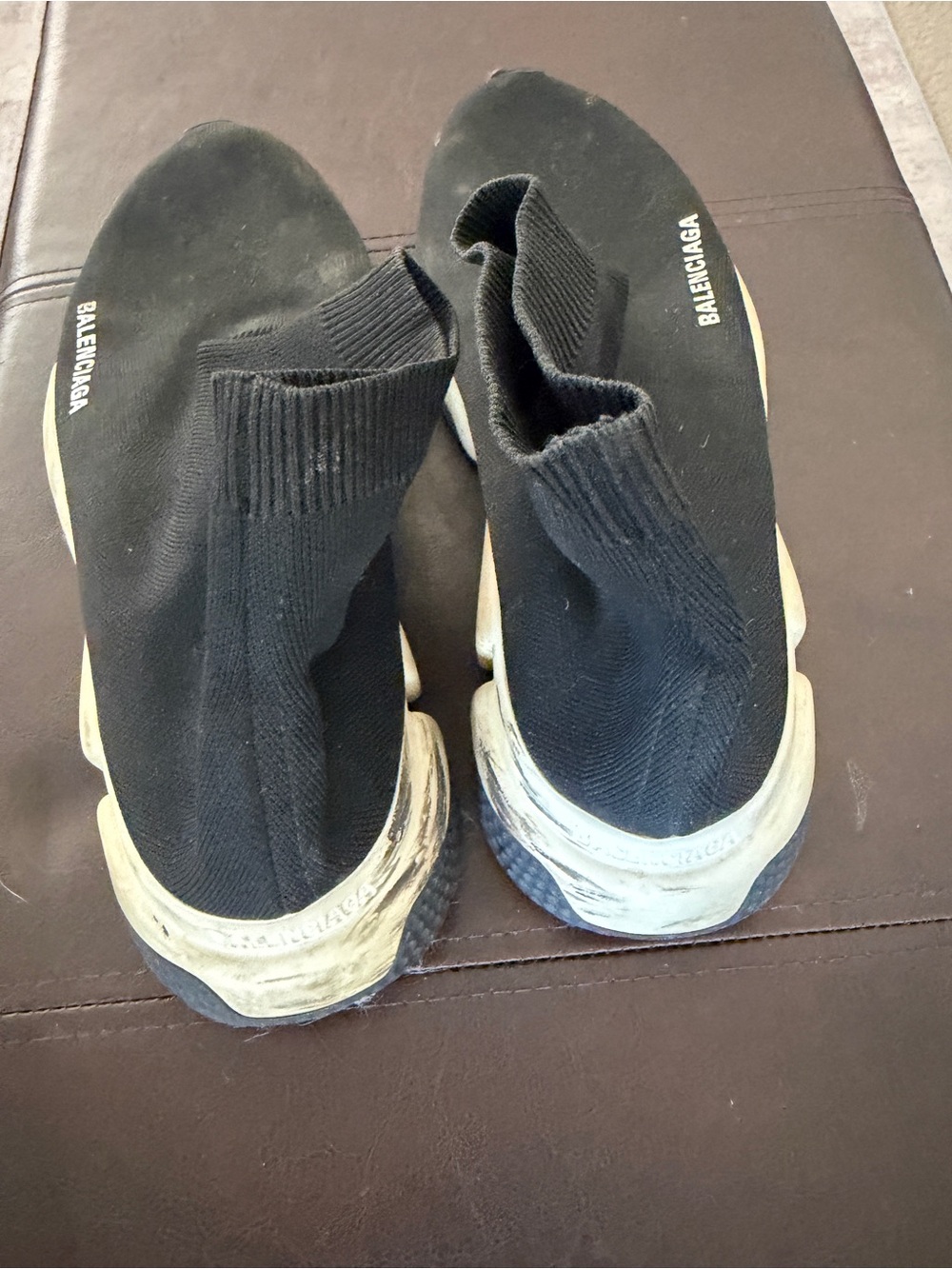 Balenciaga Black Sock Runner Sneakers with White Sole - Picture 3 of 5